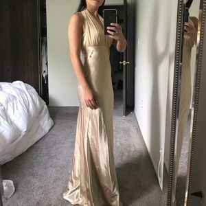 Satin gold dress(NEVER WORN)